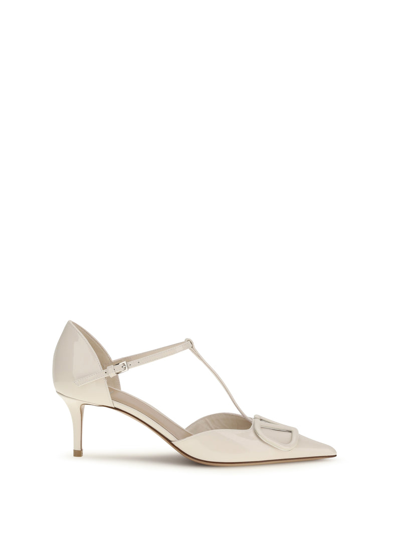 Valentino Garavani Valentino Garavani VLogo Signature D'Orsay Pumps Light Ivory - World Class Fashion