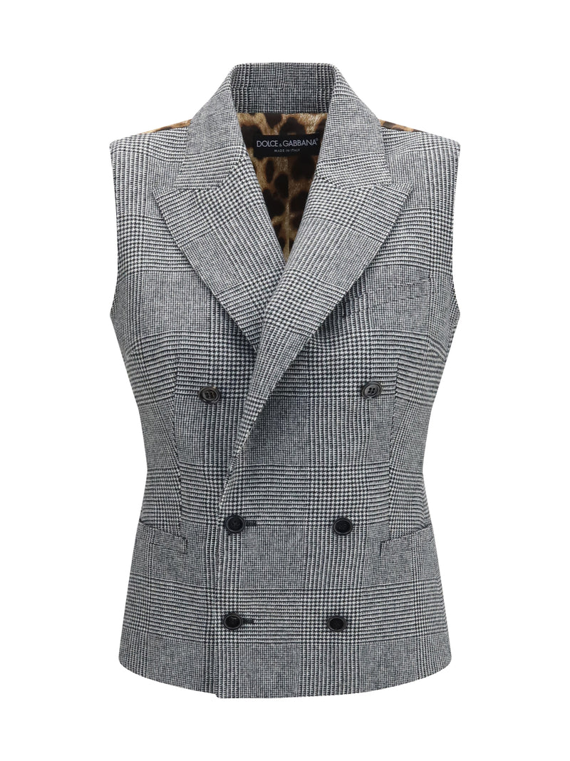 Dolce & Gabbana Dolce & Gabbana Prince Of Wales Double Breasted Vest - World Class Fashion