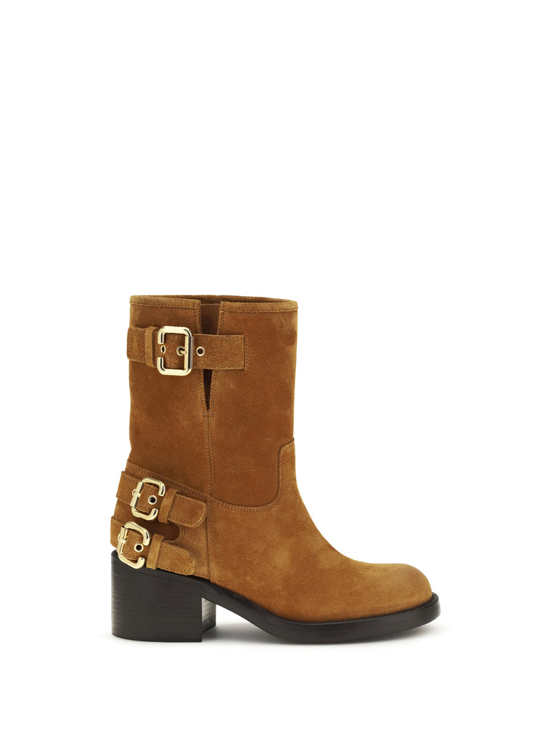 Chloe Chloé Dakota Suede Boots Vintage Brown Women - World Class Fashion