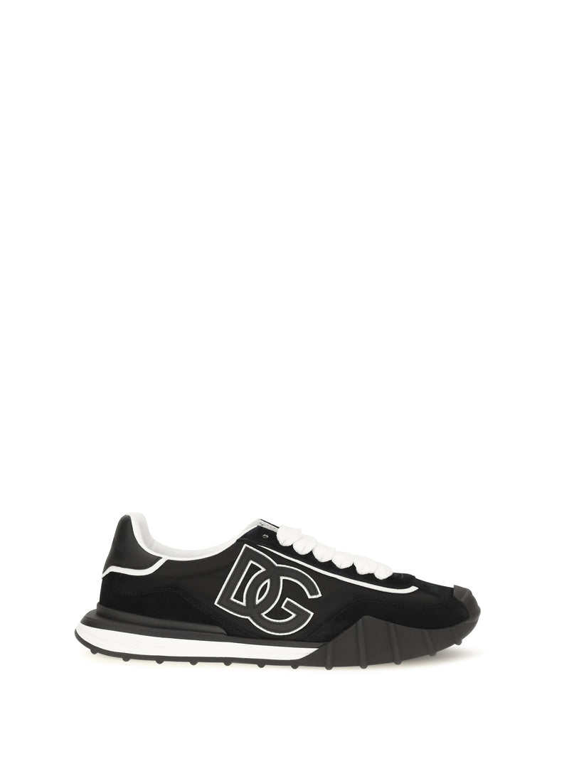 Dolce & Gabbana Dolce & Gabbana DG Logo Leather Sneakers Black - World Class Fashion