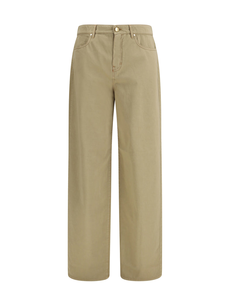 Max Mara Studio Pantalones anchos de satén de algodón puro Coloniale de Max Mara Studio - World Class Fashion