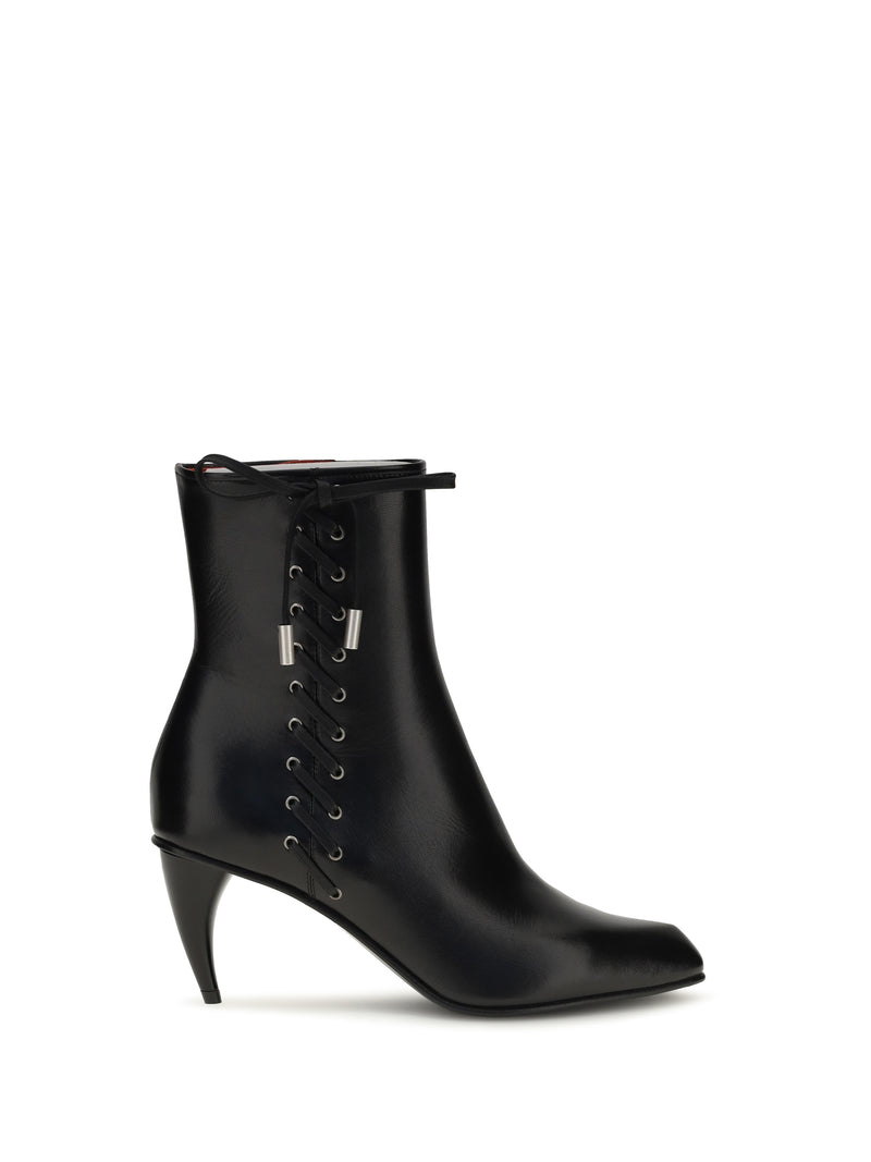 Alexander McQueen Alexander McQueen Curved-Heel Ankle Boots Black Women - World Class Fashion