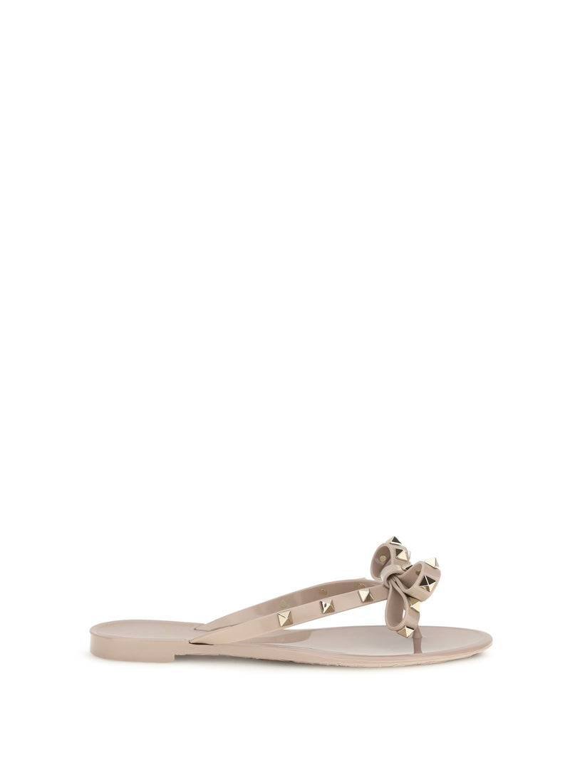 Valentino Garavani Valentino Garavani Rockstud Flip-flop Sandals In Pvc - World Class Fashion