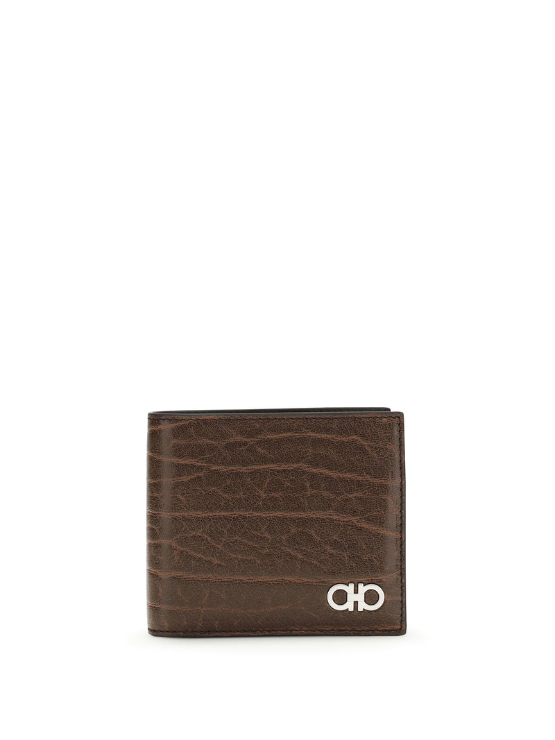 Ferragamo Ferragamo Calfskin Leather Wallet Naturale/T.Moro - World Class Fashion