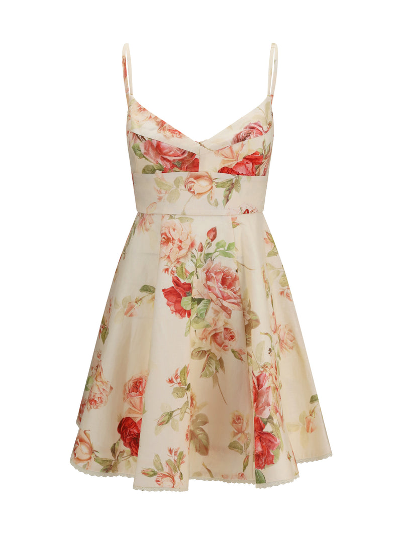 Zimmermann Zimmermann Roselight Floral Picnic Dress Cream Rose - World Class Fashion