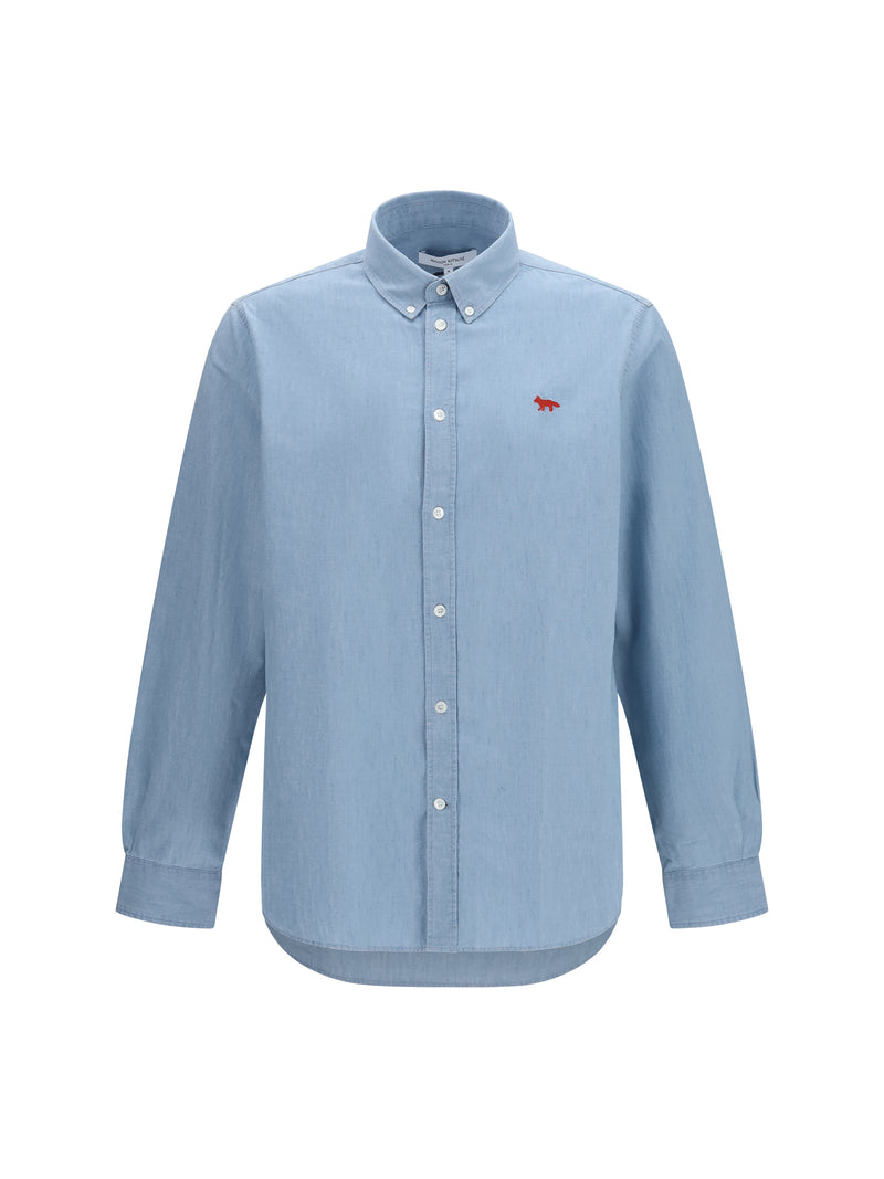 Maison Kitsuné Maison Kitsuné Profile Fox Shirt Pure Blue - World Class Fashion