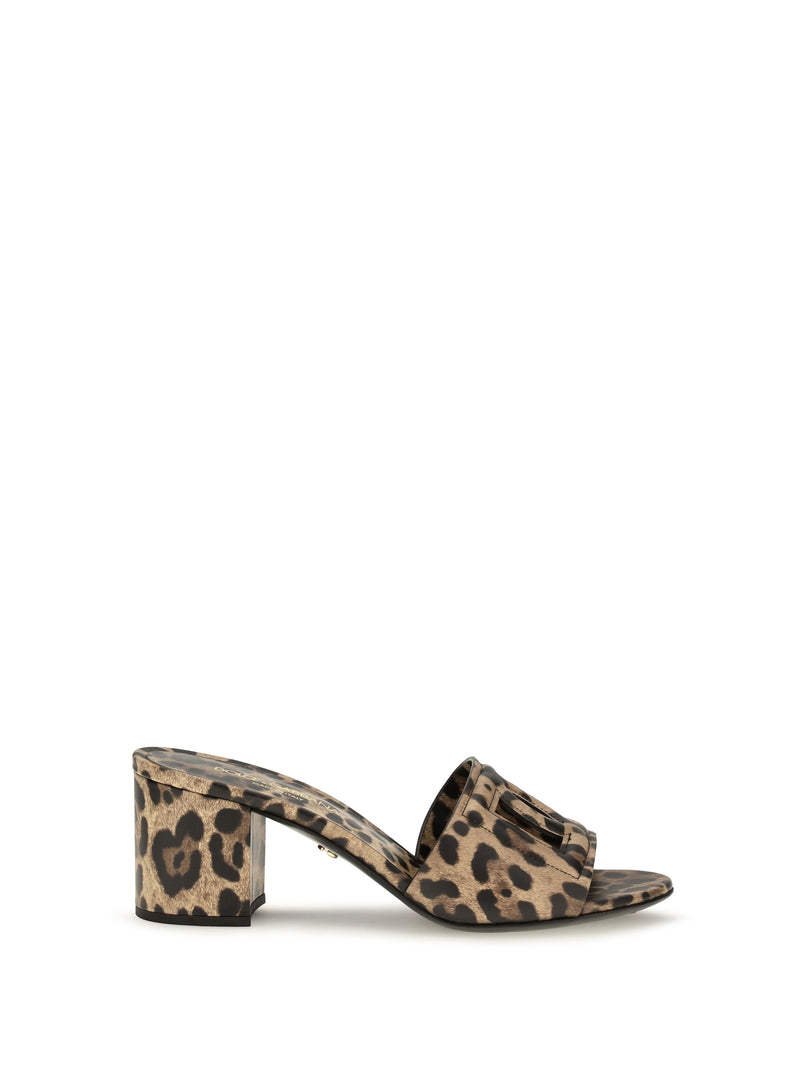 Dolce & Gabbana Dolce & Gabbana Leopard Print Leather Mules Animal - World Class Fashion