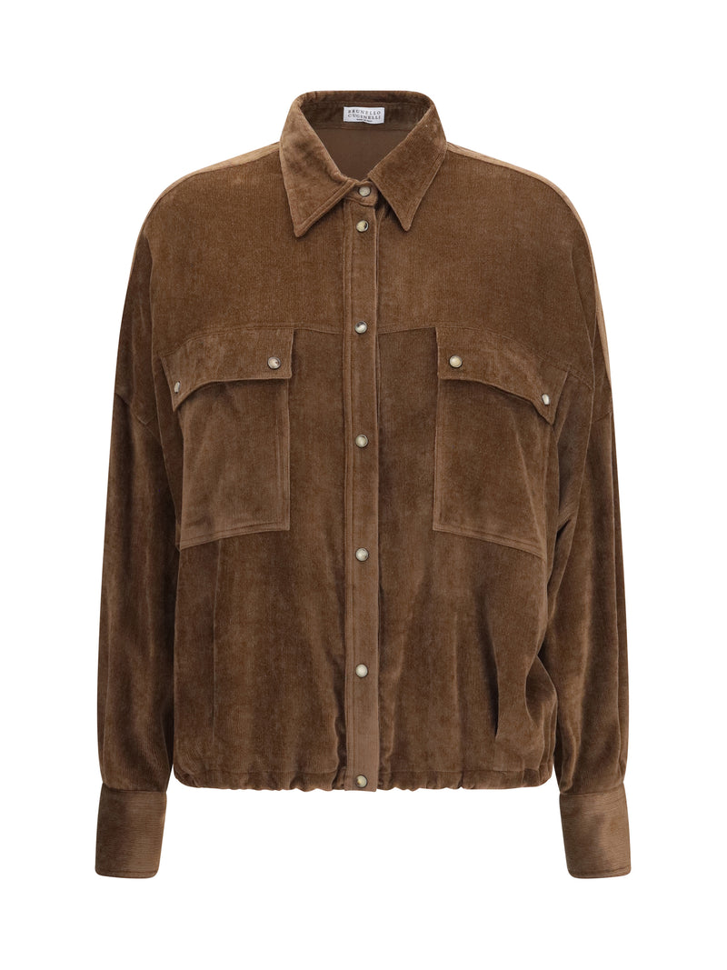 Brunello Cucinelli Brunello Cucinelli Corduroy Shirt Sigaro - World Class Fashion