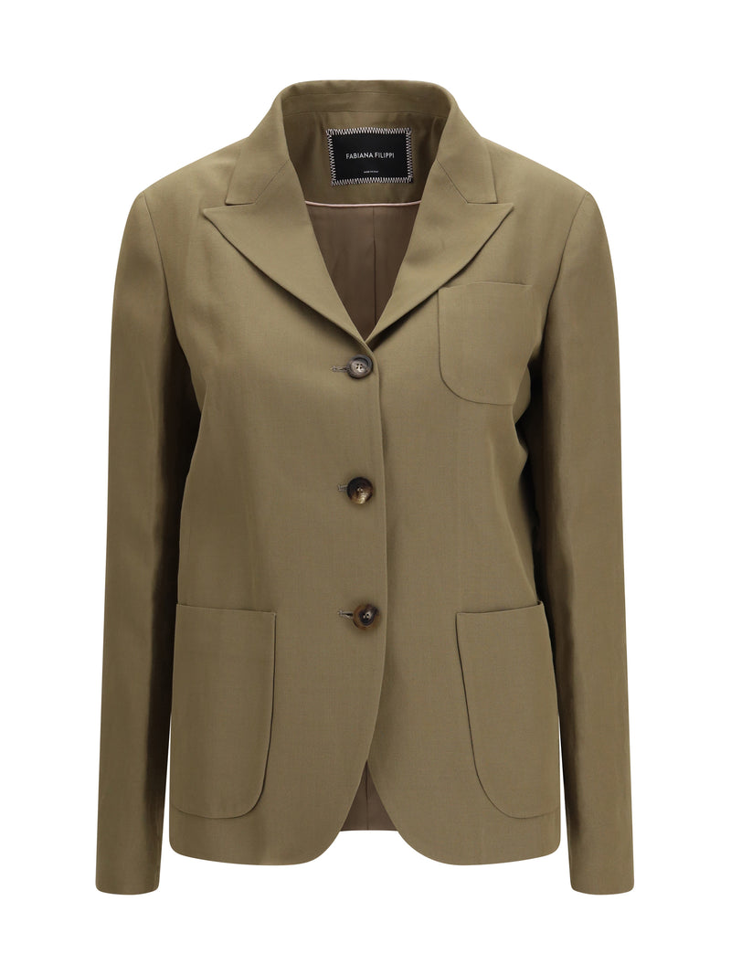 Fabiana Filippi Fabiana Filippi Pocket Blazer Fango - World Class Fashion