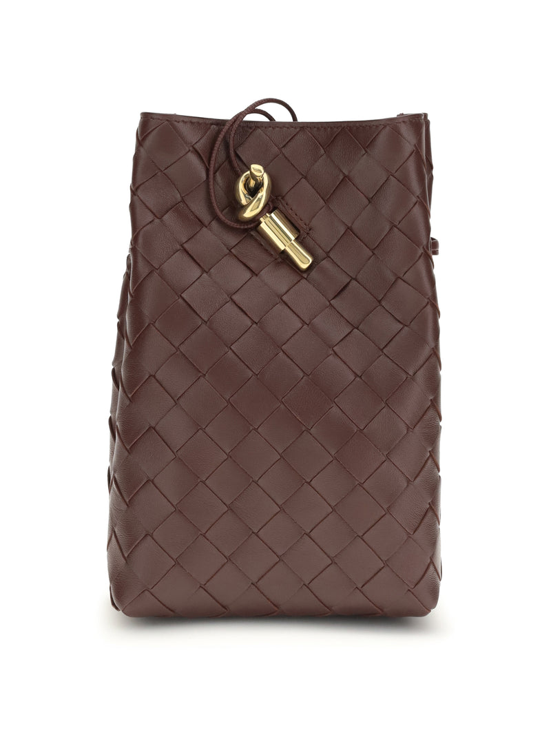 Bottega Veneta Bottega Veneta Andiamo Smartphone Pouch Deep Mahogany - World Class Fashion