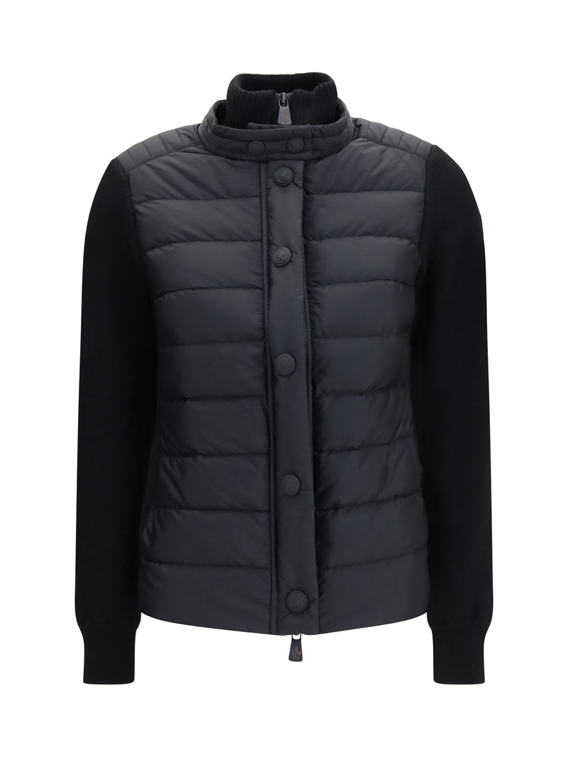Moncler Grenoble Moncler Grenoble Padded Wool-blend Cardigan Black - World Class Fashion