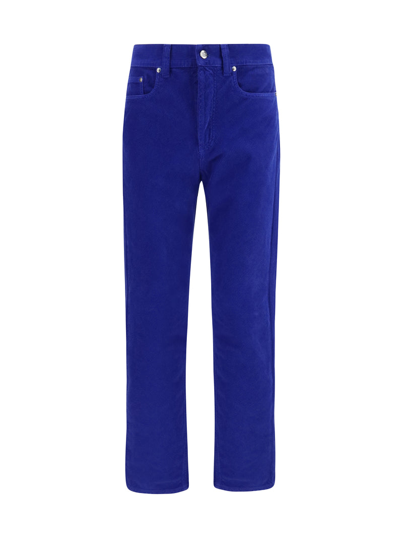 Versace Versace Straight-leg Cotton Corduroy Pants Blue - World Class Fashion