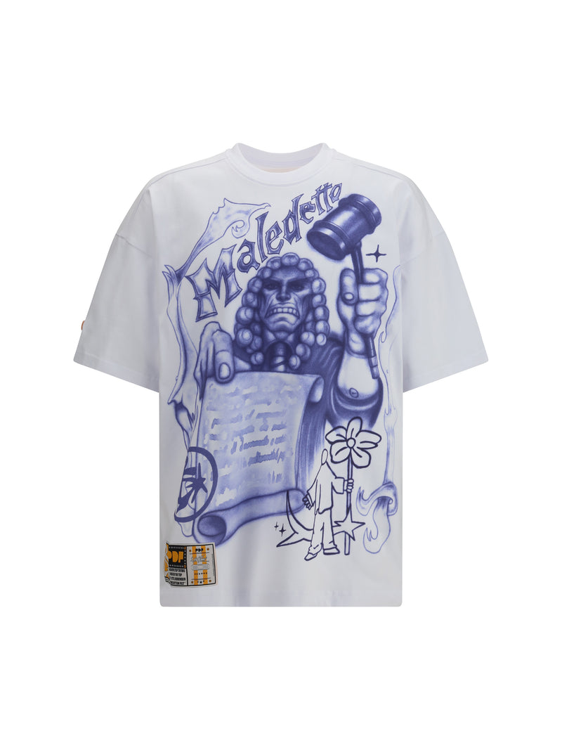 Pdf Channel Pdf Channel Cotton T-shirt with Print White - World Class Fashion