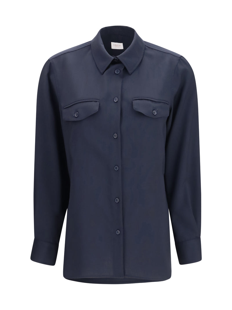 Cruna Cruna Virgin Wool Overshirt Notte Women - World Class Fashion