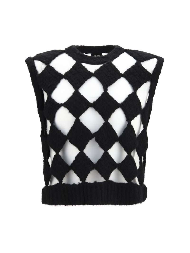 Rick Owens Rick Owens Open Knit Vest Black - World Class Fashion