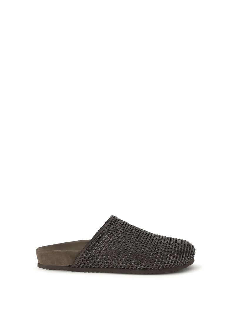 Brunello Cucinelli Brunello Cucinelli Leather Slides Testa Moro Women - World Class Fashion