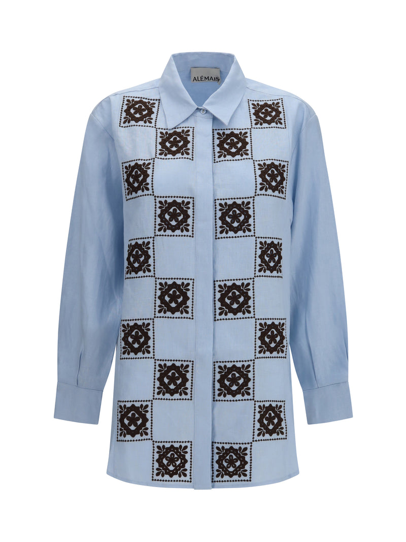 Alemais Alemais Grace Shirt Pale Blue - World Class Fashion