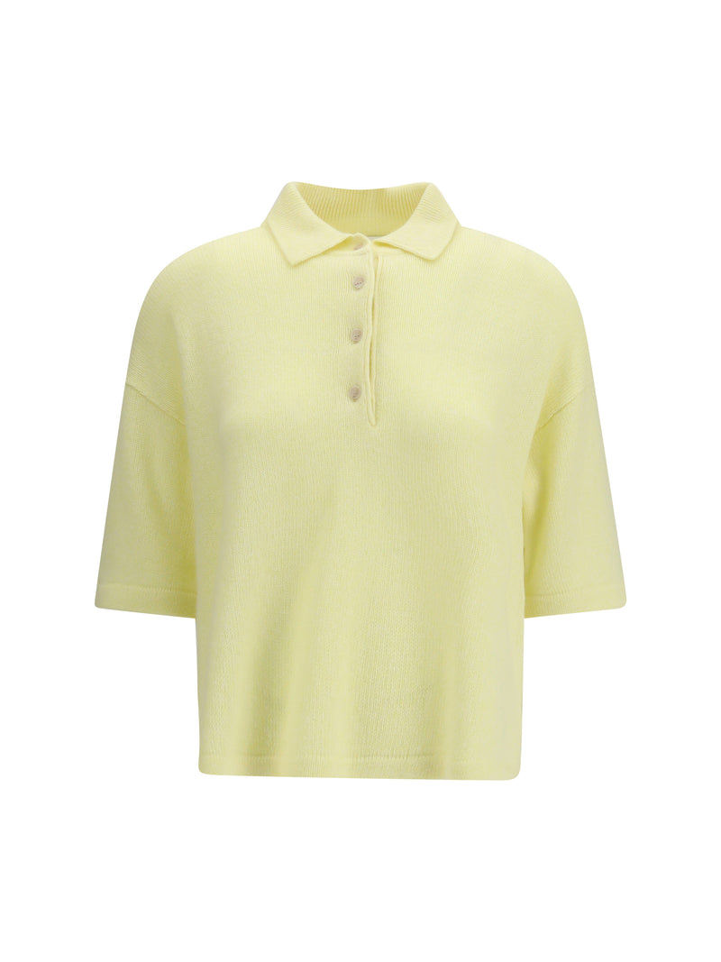 Allude Jersey de punto de manga corta con cuello polo Allude 4020 - World Class Fashion
