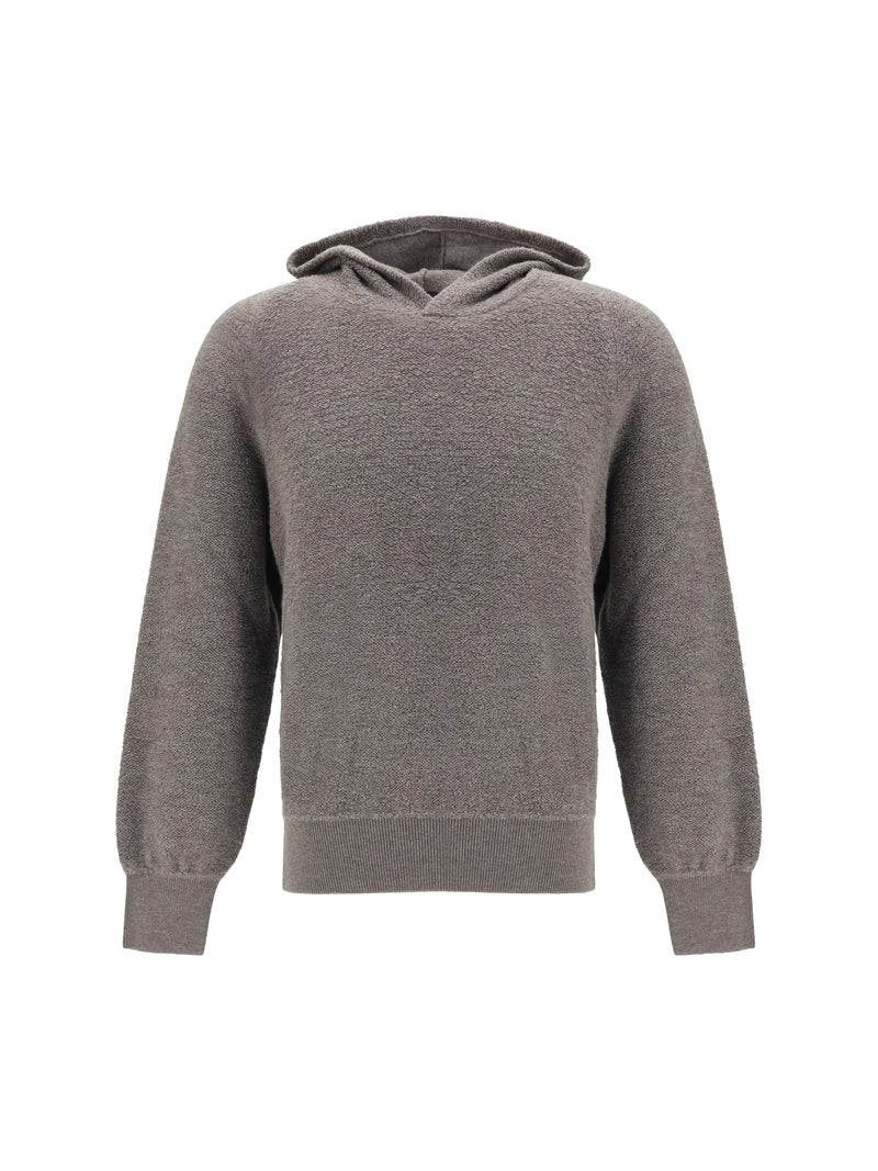 Piacenza Cashmere Piacenza Cashmere Virgin Wool Hooded Sweatshirt Grey Men - World Class Fashion