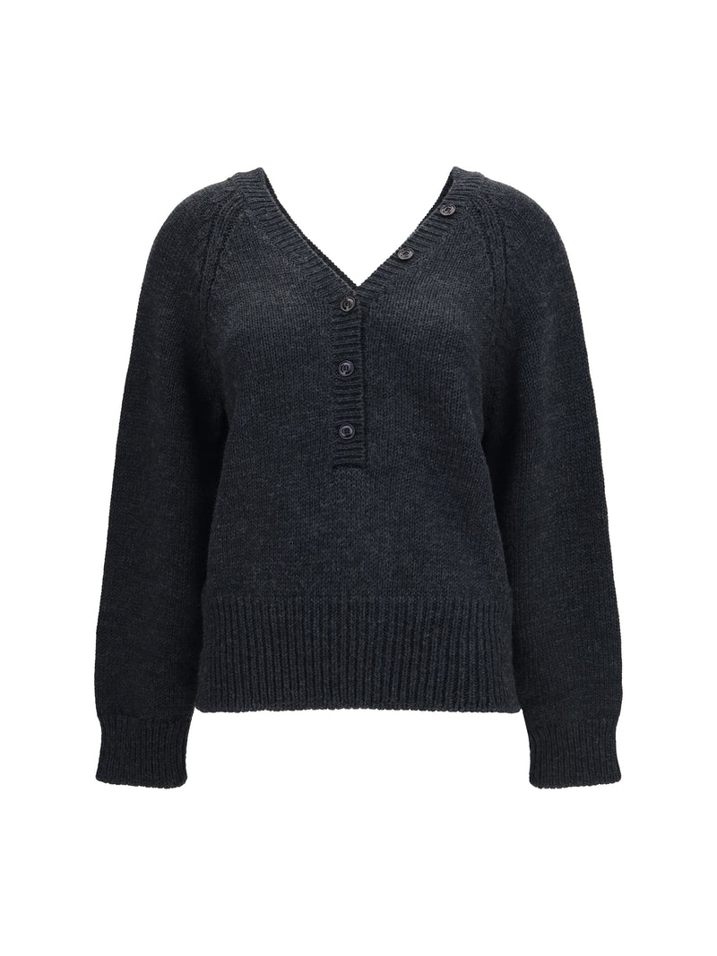 Our Legacy Our Legacy Country Henley Merino Cardigan Charcoal - World Class Fashion
