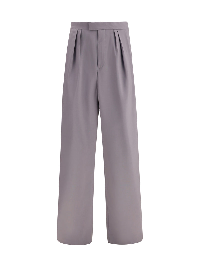 Dries Van Noten Dries Van Noten Preaches Bis Wool Mohair Pants Grey - World Class Fashion