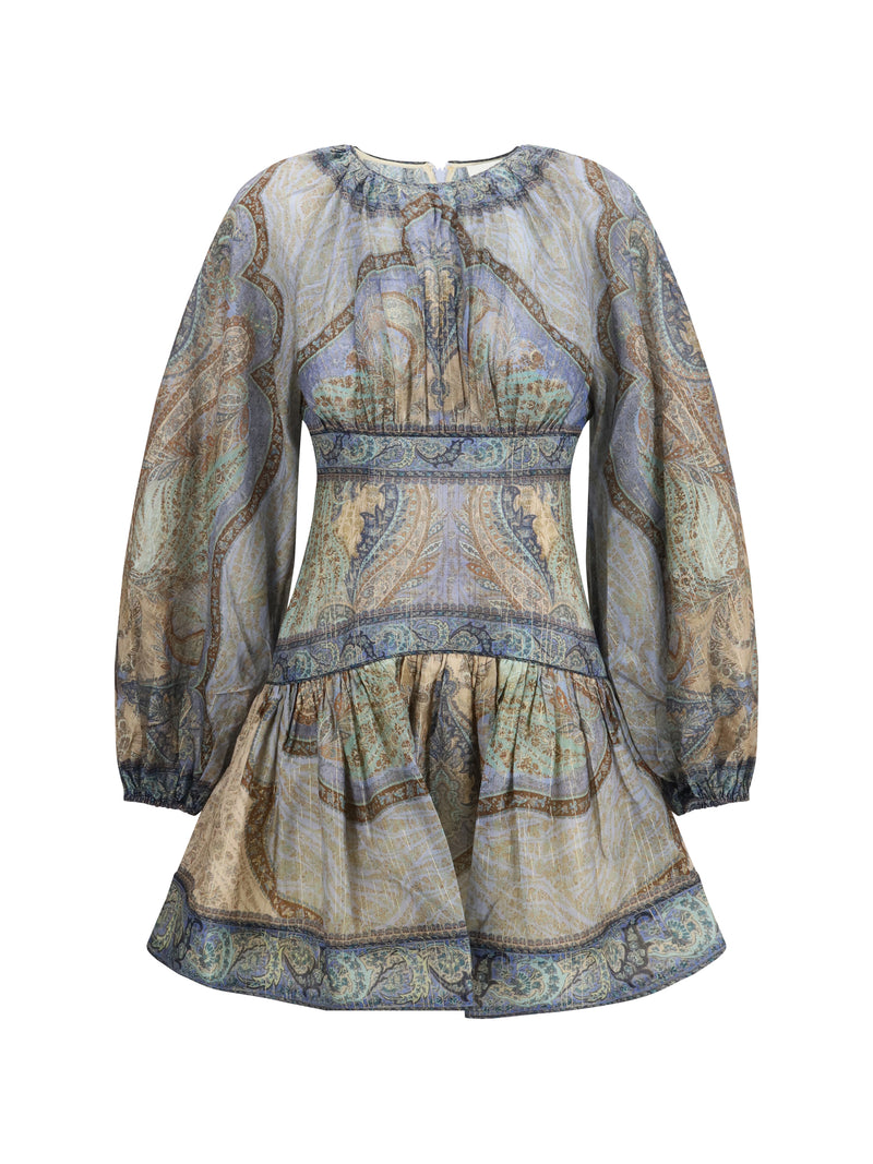 Zimmermann Minivestido Zimmermann Wanderlust Tapestry-Azul-Multi - World Class Fashion