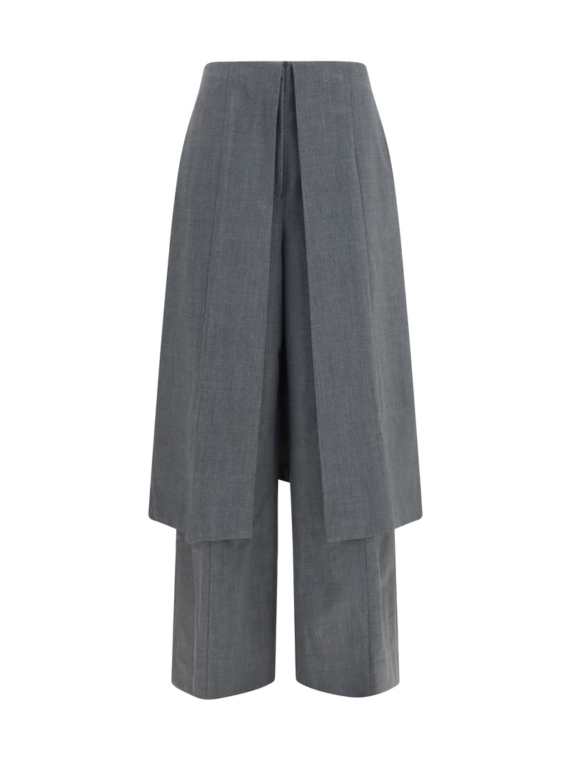The Latest The Latest Tailored Pants with Draped Skirt Grey - World Class Fashion