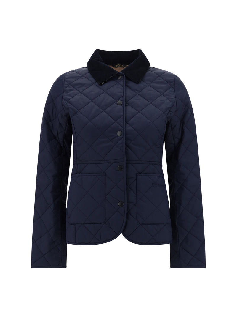 Barbour Barbour Deveron Quilt Jacket Navy/Pale Pink - World Class Fashion