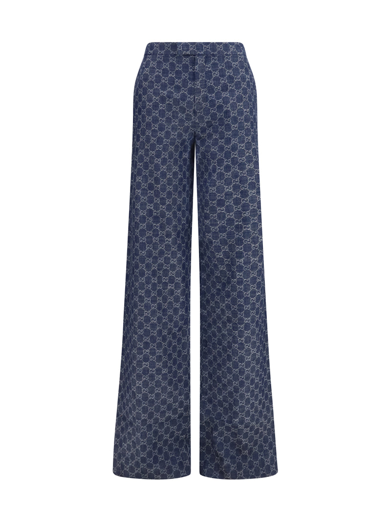 Gucci Gucci Gg Cotton Jacquard Denim Pants - World Class Fashion