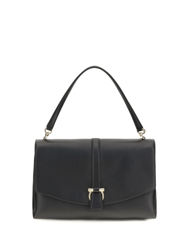 Ferragamo Ferragamo Large Mia Shoulder Bag Nero - World Class Fashion