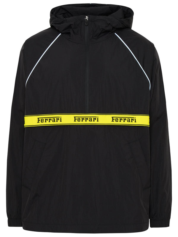 Ferrari Black Polyester Anorak