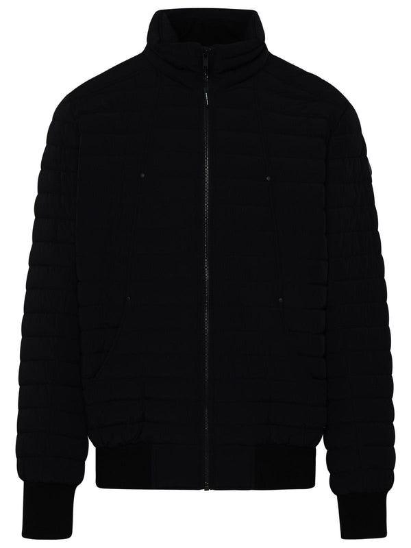 Black Nylon Blend Keap Bomber Jacket