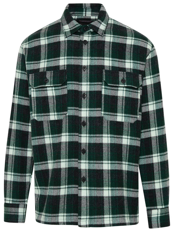 Destin Webster Green Check Cashmere Blend Shirt