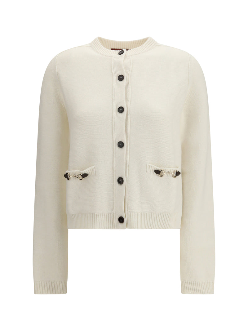 Gucci Gucci Wool and Cashmere Cardigan White/Mix - World Class Fashion