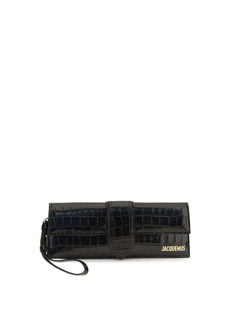 Jacquemus Jacquemus Crocodile-effect Bambino Pouch Black - World Class Fashion