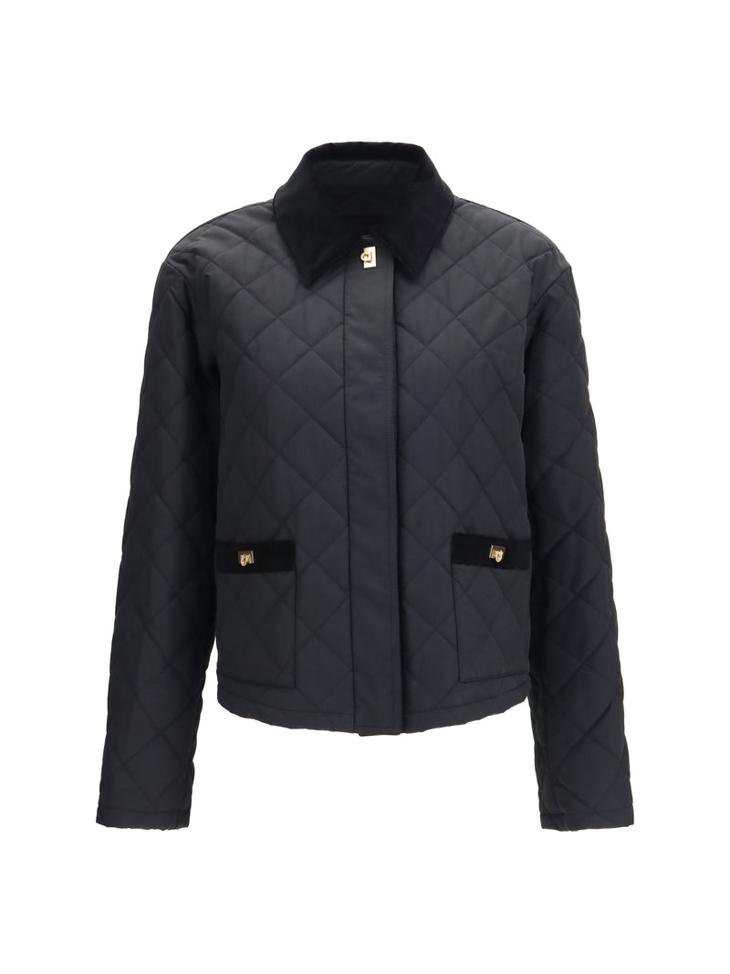 Ferragamo Ferragamo Padded Jacket with Gancini Buckles Black - World Class Fashion