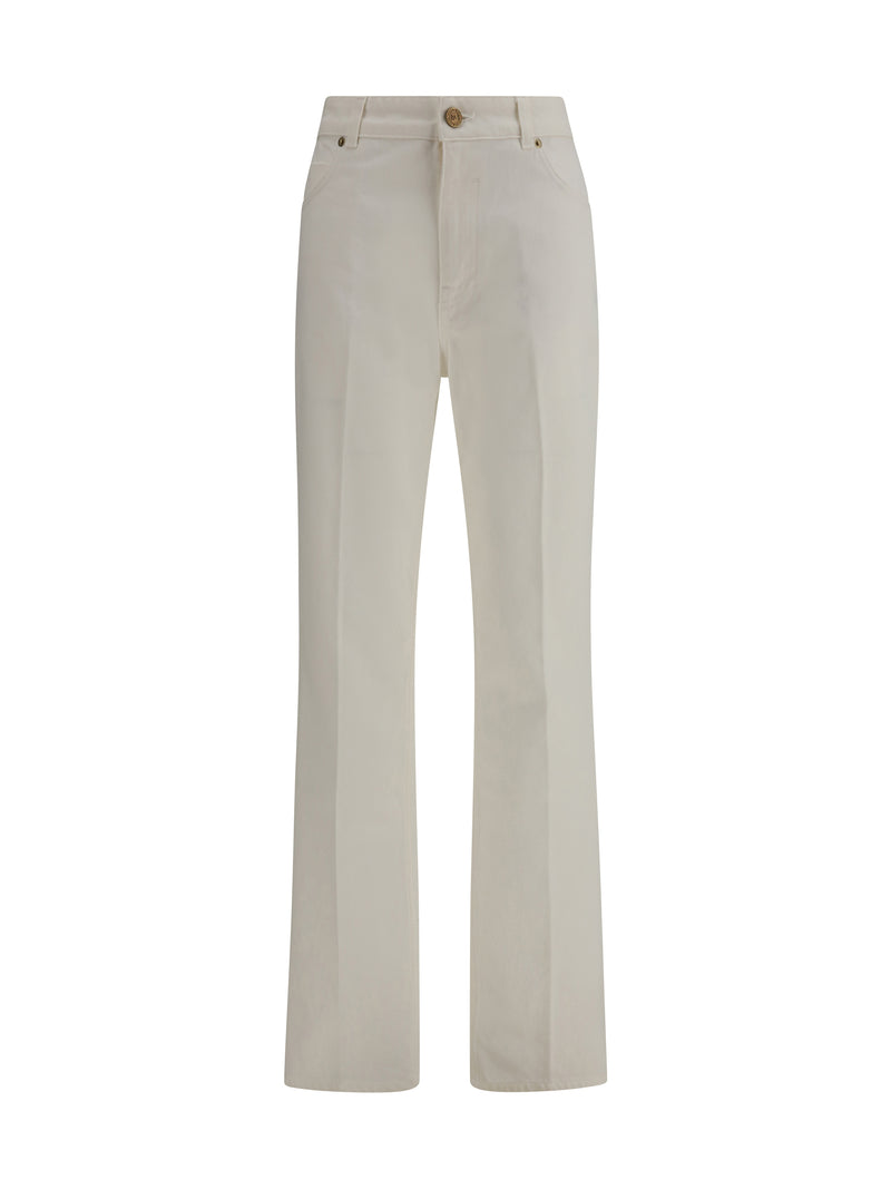 Balmain Balmain Straight-leg Denim Jeans Blanc Cassé - World Class Fashion