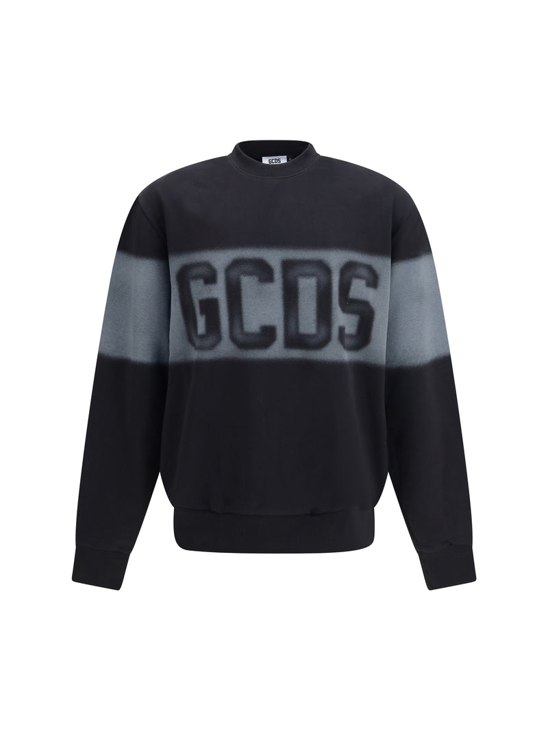 Gcds Gcds Logo Spray Crewneck Sweatshirt Black/Grey - World Class Fashion