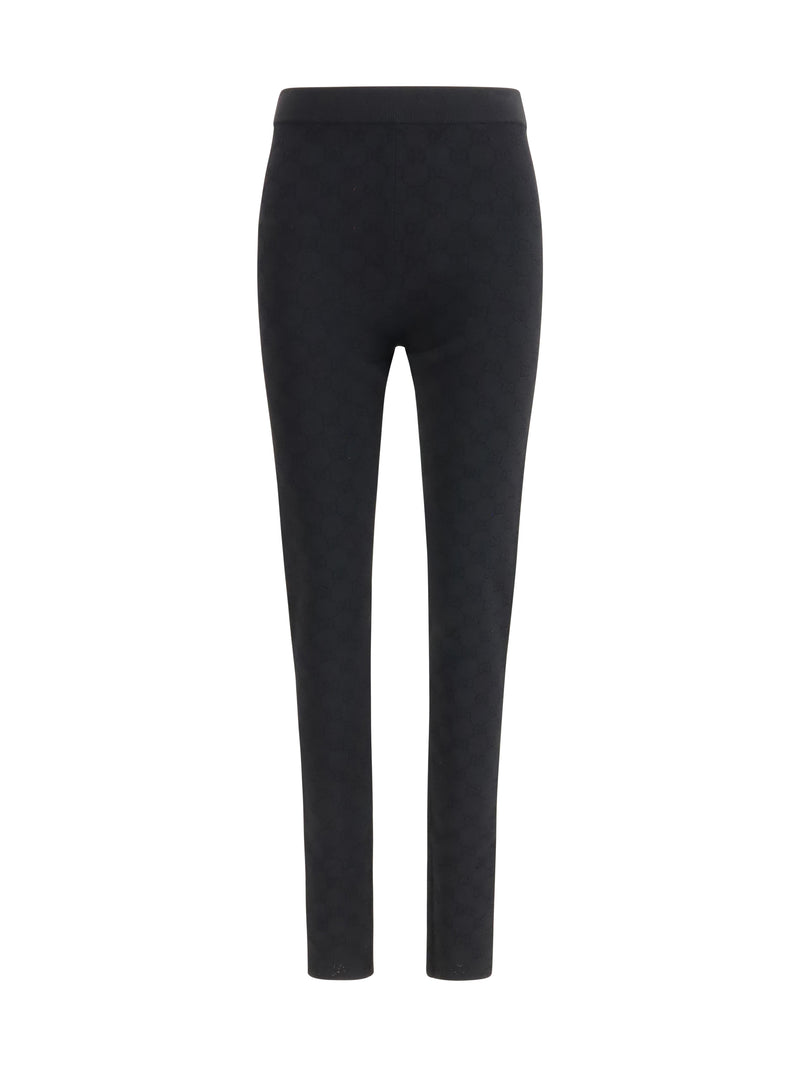 Gucci Gucci Leggings elásticos GG de jacquard negros para mujer - World Class Fashion