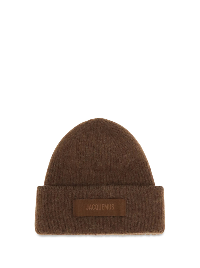 Jacquemus Jacquemus Gros Grain Ribbed Beanie Brown - World Class Fashion