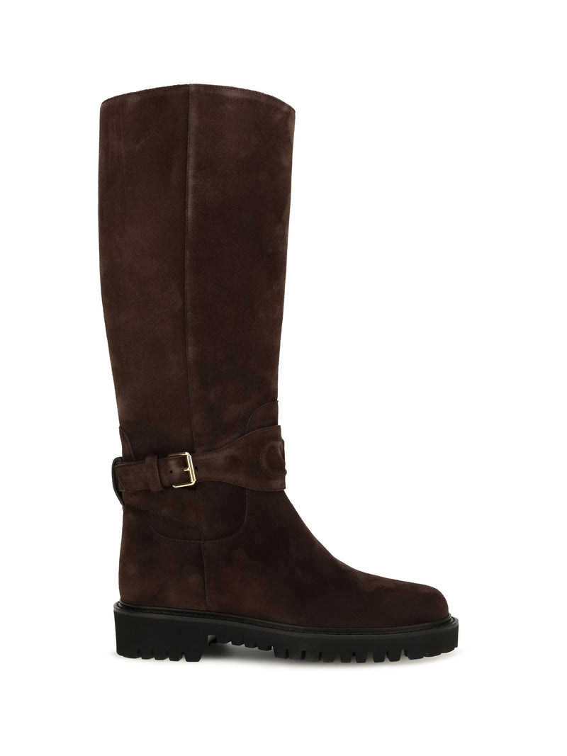 Valentino Garavani Valentino Garavani Vlogo Signature Suede High Boots - World Class Fashion