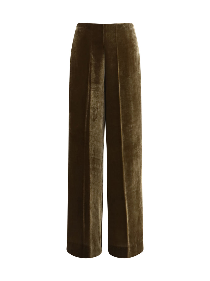 P.a.r.o.s.h. P.a.r.o.s.h. Velvet Palazzo Pants Tortora - World Class Fashion