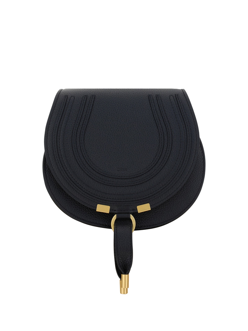 Chloe Chloé Small Marcie Leather Shoulder Bag Black - World Class Fashion