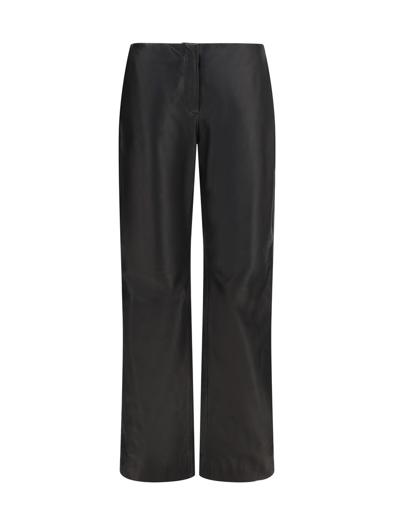 Toteme Toteme Easy Leather Trousers Black - World Class Fashion