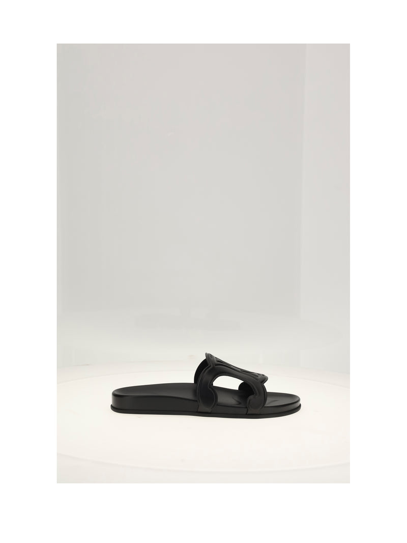 Celine Celine Triomphe Slide 10 Black Men Sandals - World Class Fashion