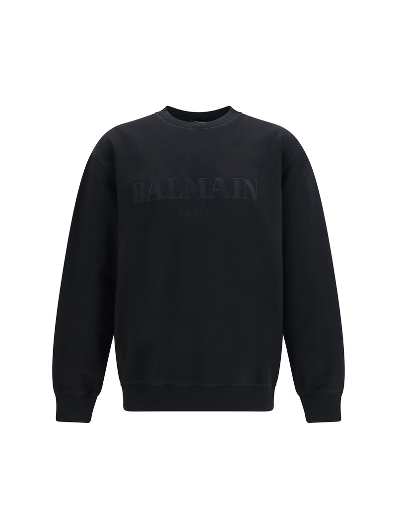 Balmain Sudadera negra Balmain vintage con logo bordado - World Class Fashion
