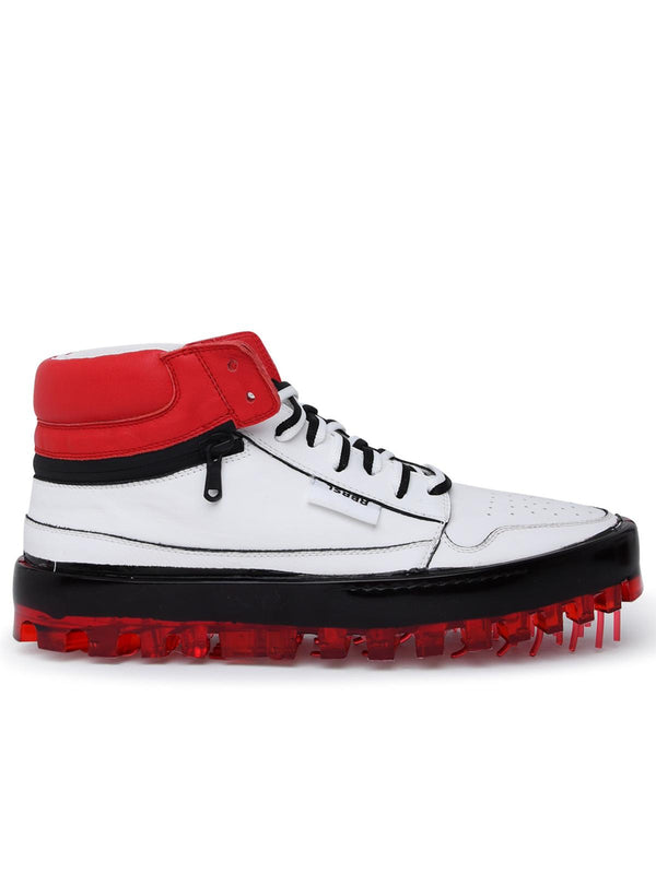 Rbrsl Rubber Soul Red And White Leather Madlen Polacco Sneakers