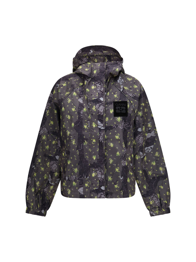 Ganni Ganni Ultralight Nylon Jacket Black Sand Women - World Class Fashion