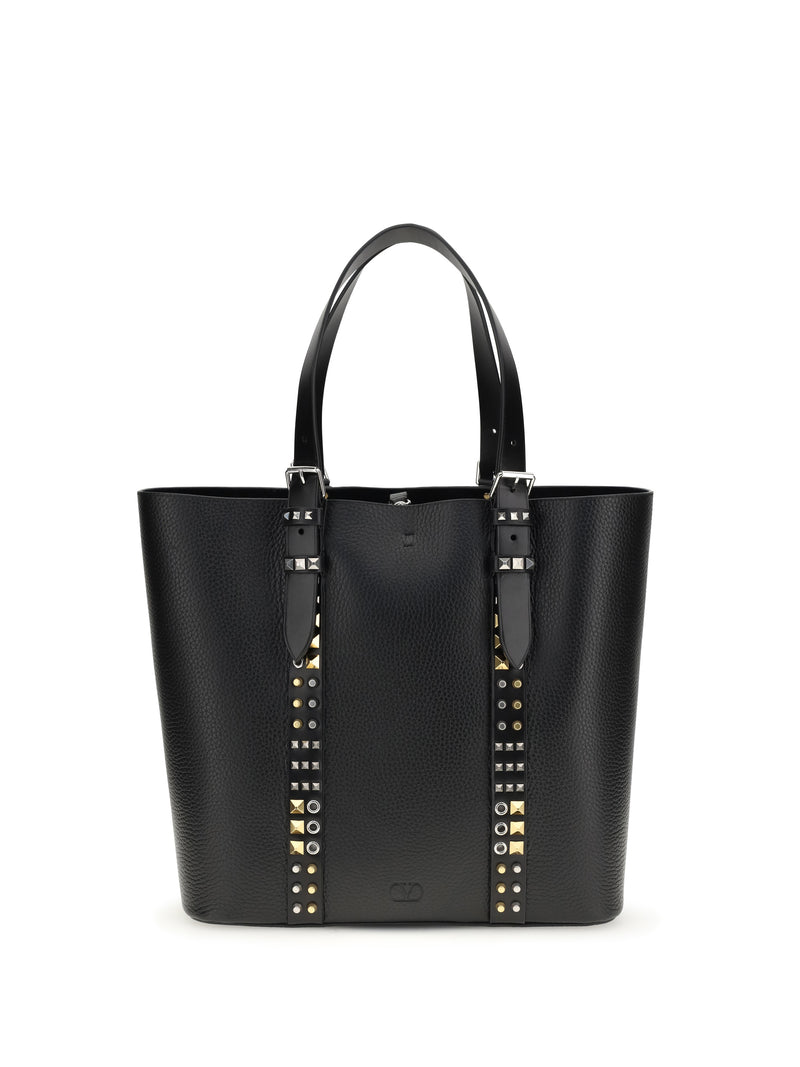 Valentino Garavani Valentino Garavani Rockstud Medium Tote Bag Nero - World Class Fashion