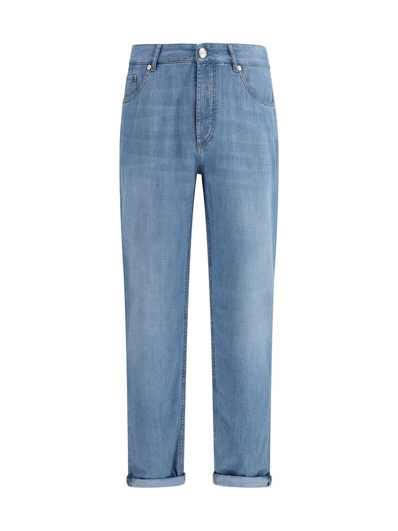 Brunello Cucinelli Brunello Cucinelli Distressed Cotton Jeans Light Denim - World Class Fashion